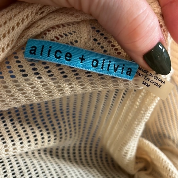 Alice + Olivia Long Cardigan Sweater Duster Wool & Cashmere Open Cream Medium - Picture 8 of 11